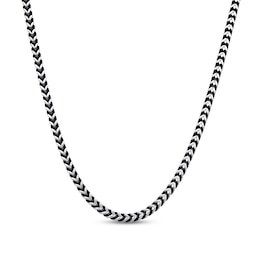 Foxtail Chain Necklace 4mm Solid Stainless Steel & Black Ion-Plating 22"