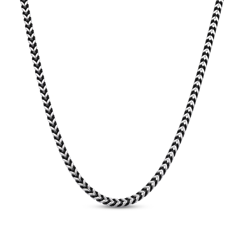 Men's Foxtail Chain Stainless Steel/Black Ion-Plating 22"