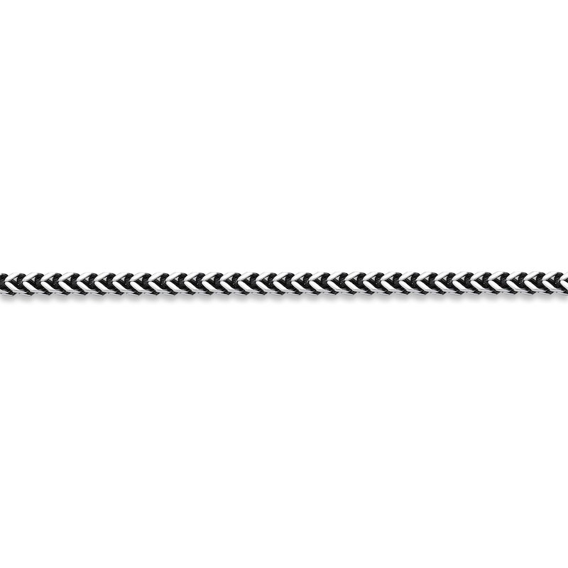 Main Image 2 of Foxtail Chain Necklace 4mm Solid Stainless Steel & Black Ion-Plating 22&quot;