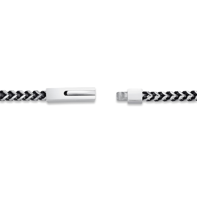 Main Image 3 of Foxtail Chain Necklace 4mm Solid Stainless Steel & Black Ion-Plating 22&quot;