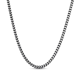Foxtail Chain Necklace 4mm Solid Stainless Steel & Black Ion-Plating 24"