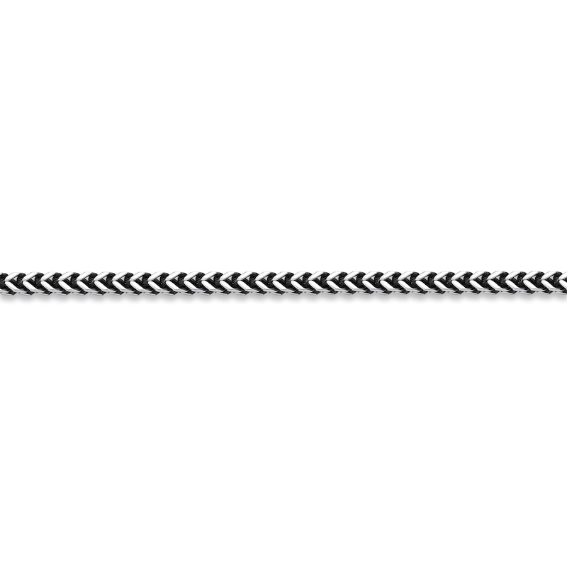 Main Image 2 of Foxtail Chain Necklace 4mm Solid Stainless Steel & Black Ion-Plating 24&quot;
