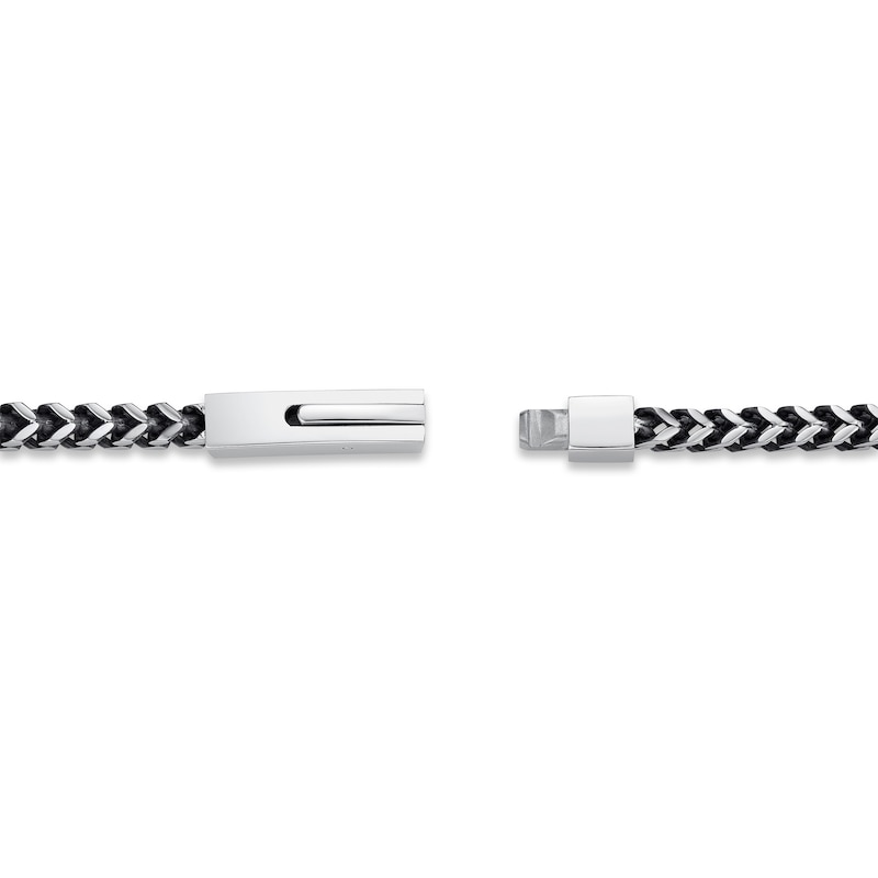 Main Image 3 of Foxtail Chain Necklace 4mm Solid Stainless Steel & Black Ion-Plating 24&quot;