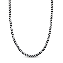 Foxtail Chain Necklace 5mm Black Ion-Plated Solid Stainless Steel 18"