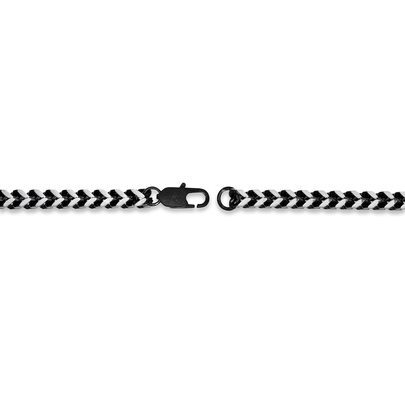 Main Image 3 of Foxtail Chain Necklace 5mm Black Ion-Plated Solid Stainless Steel 18&quot;