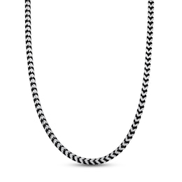 Foxtail Chain Necklace 5mm Black Ion-Plated Solid Stainless Steel 22"