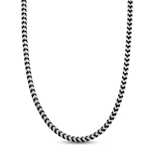 Solid Matte Curb Necklace Black Ion-Plated Stainless Steel 24