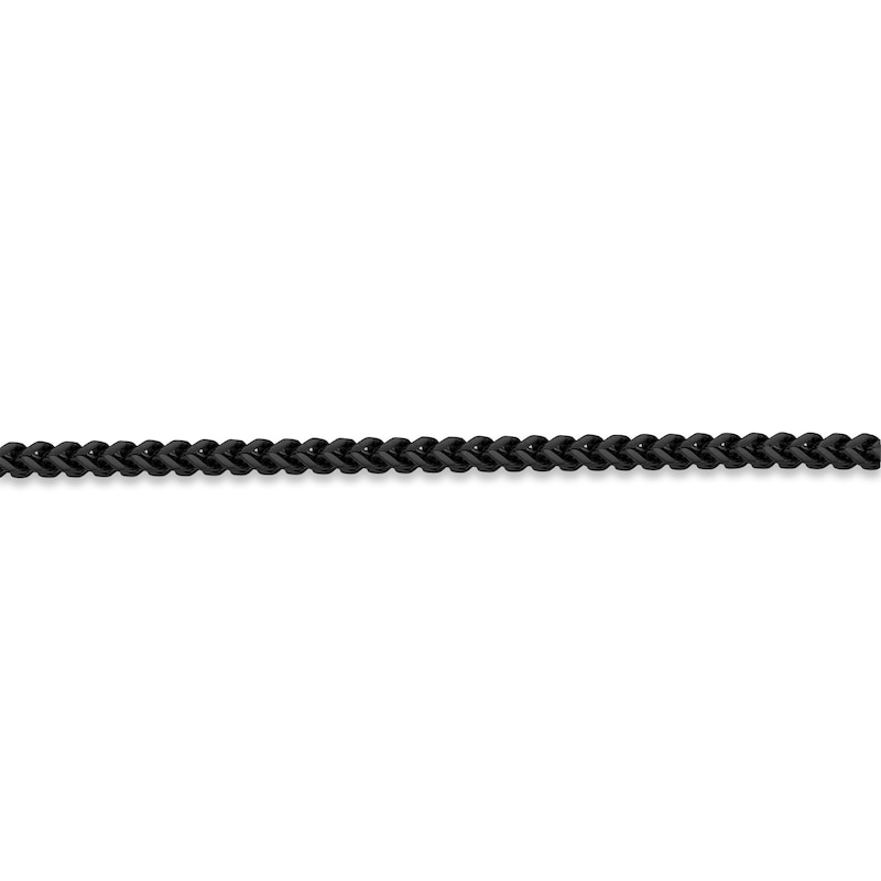 Solid Foxtail Chain Necklace 2.5mm Black Ion-Plated Stainless Steel 18"