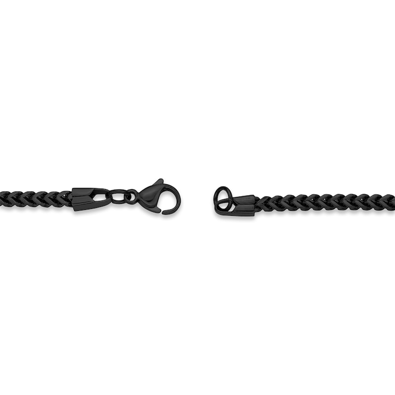 Main Image 3 of Foxtail Chain Necklace 2.5mm Black Ion-Plated Solid Stainless Steel 18&quot;