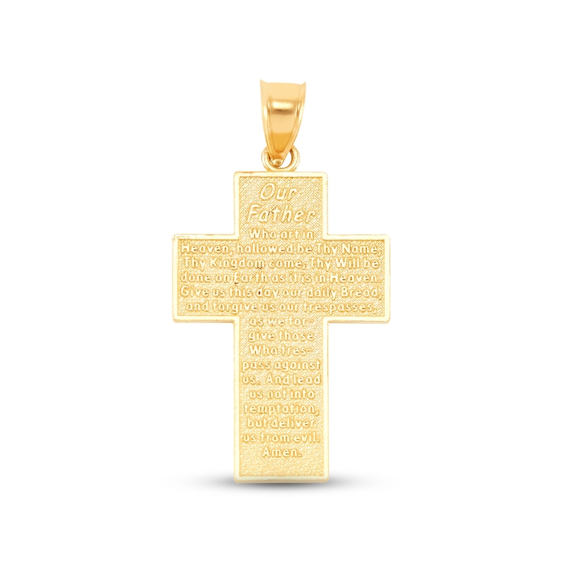Main Image 2 of Diamond-cut Cross Pendant 14K Yellow Gold