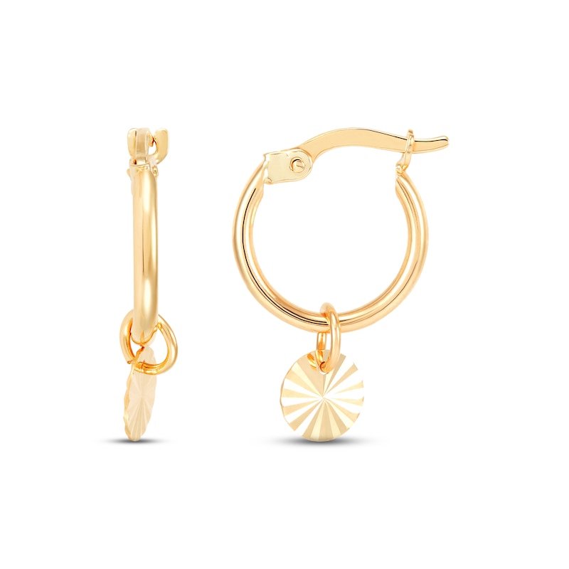 Main Image 3 of Three-Piece Interchangeable Huggie Earrings & Charms Set 10K Yellow Gold