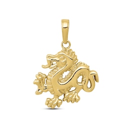 Men's Dragon Charm 10K Yellow Gold