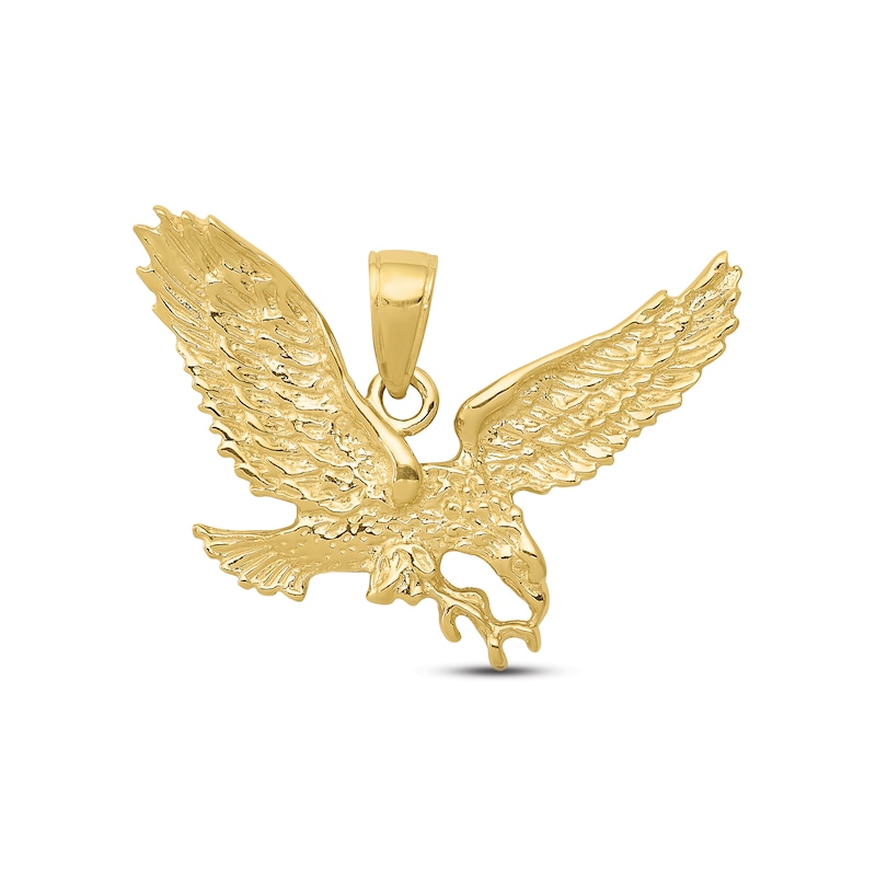 10K Yellow Gold Solid Satin Airplane Charm