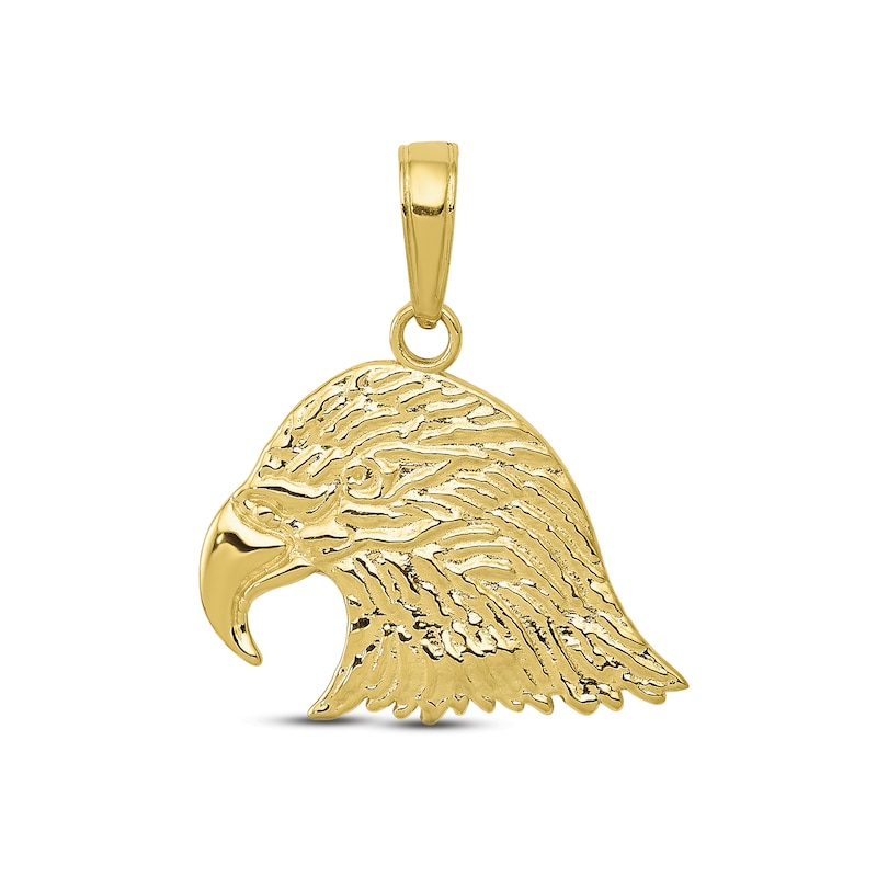 Men's Eagle Head Charm 10K Yellow Gold