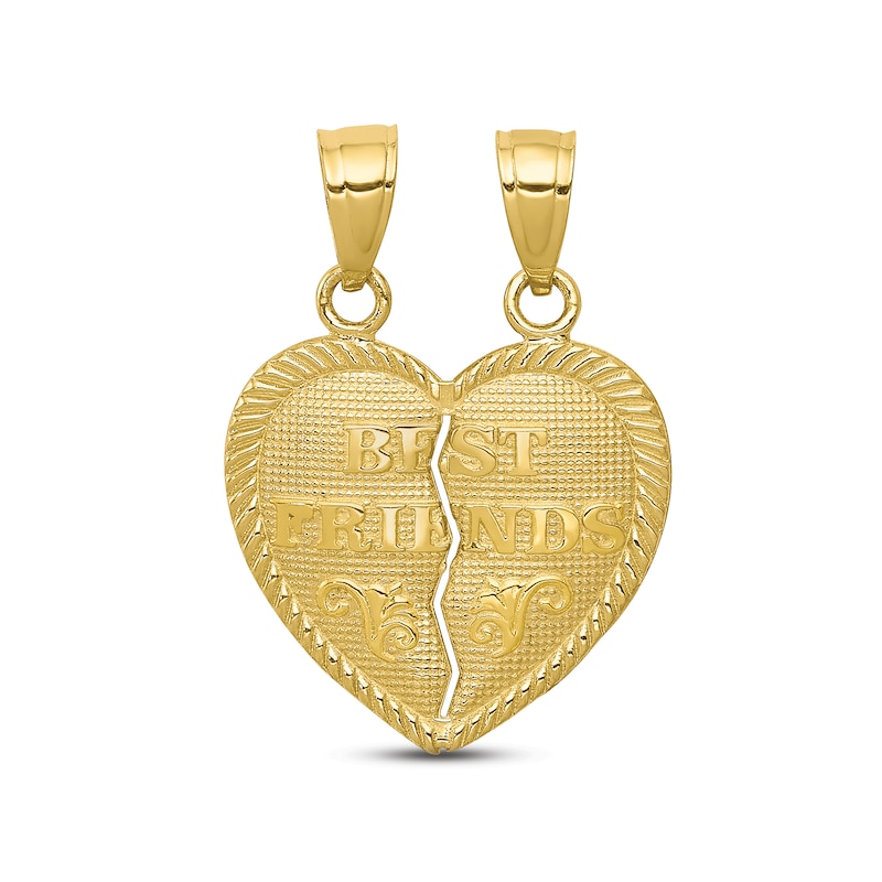 Main Image 1 of &quot;Best Friends&quot; Heart Charms 10K Yellow Gold
