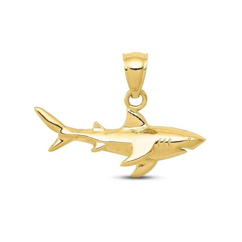 Main Image 1 of Men's Shark Charm 10K Yellow Gold
