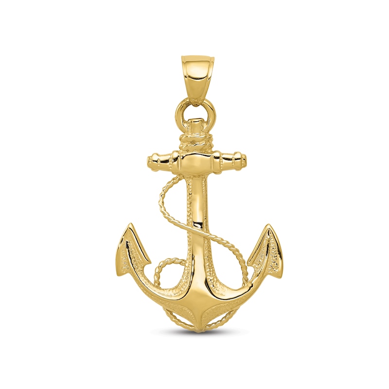 Main Image 1 of Men's Anchor Charm 10K Yellow Gold
