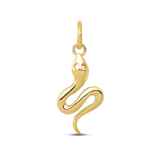 Men's Polished Snake Charm 10K Yellow Gold