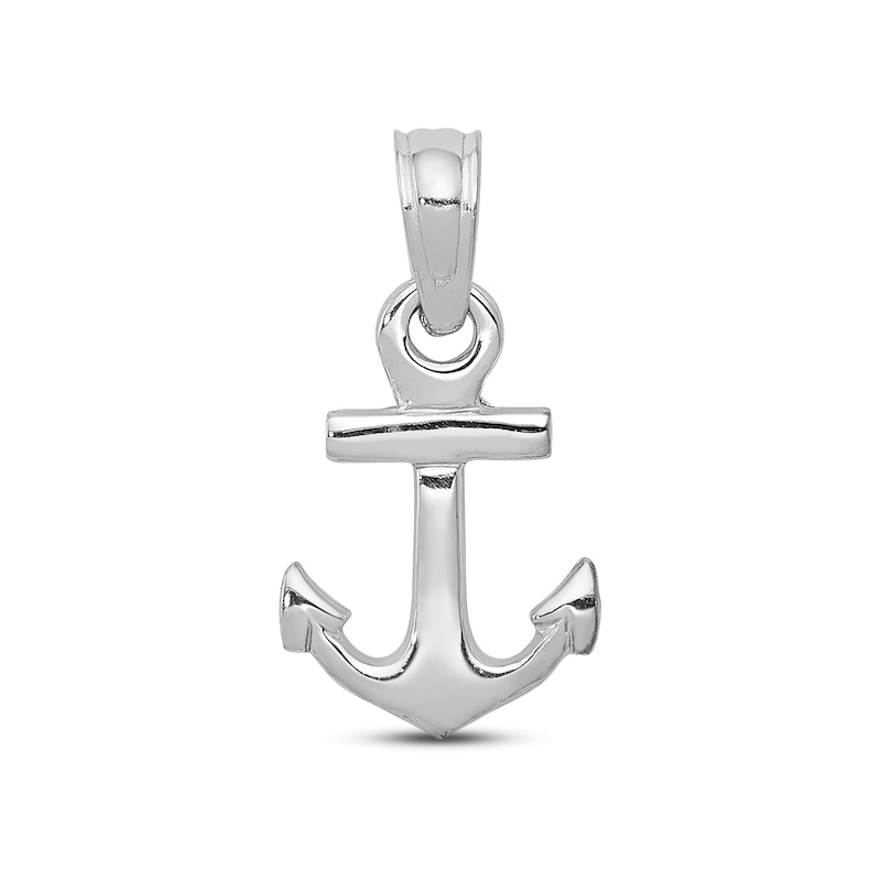 Men's Mini Anchor Charm 10K White Gold