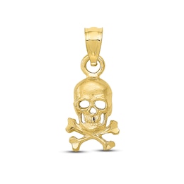Men's Skull & Crossbones Charm 10K Yellow Gold