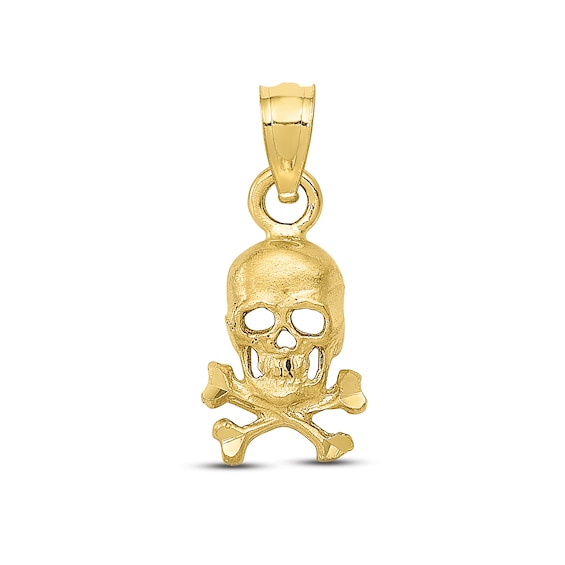 Men's Skull & Crossbones Charm 10K Yellow Gold