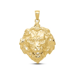 Men's Lion Head Charm 10K Yellow Gold