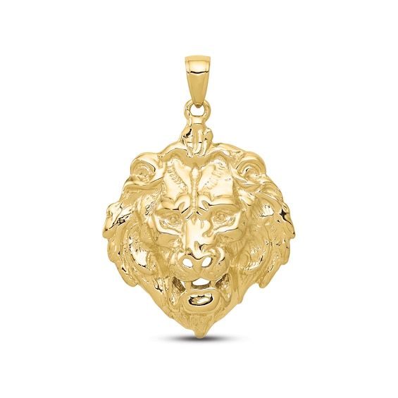 Men's Lion Head Charm 10K Yellow Gold