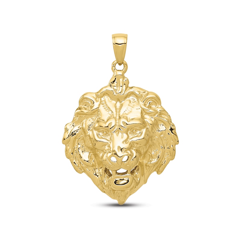 Main Image 1 of Men's Lion Head Charm 10K Yellow Gold