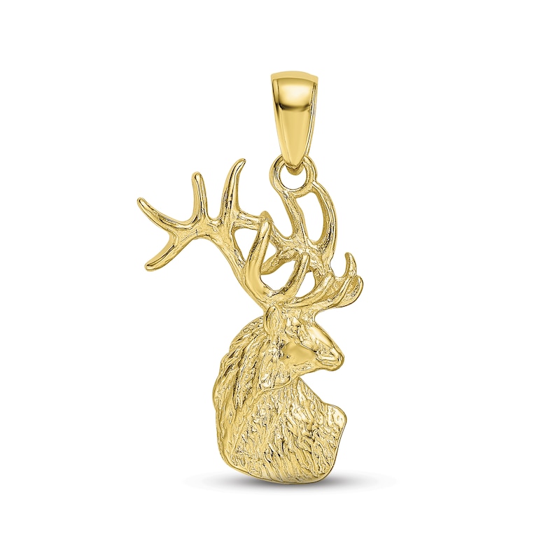 Men's Deer Head Charm 10K Yellow Gold