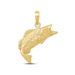 Men's Sea Bass Charm 10K Yellow Gold