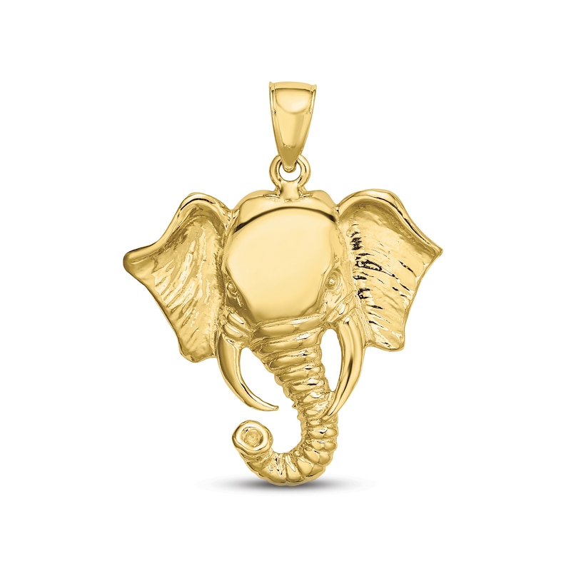 Main Image 1 of Men's Elephant Head Charm 10K Yellow Gold
