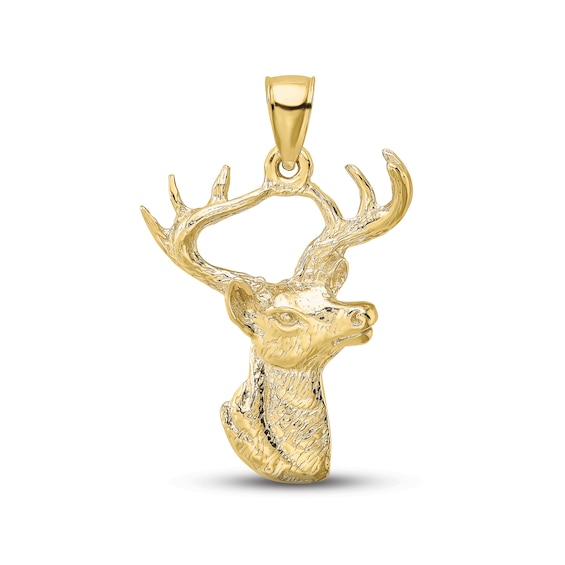 10k Yellow Gold Deerhead Charm Charms for Bracelets and Necklaces 
