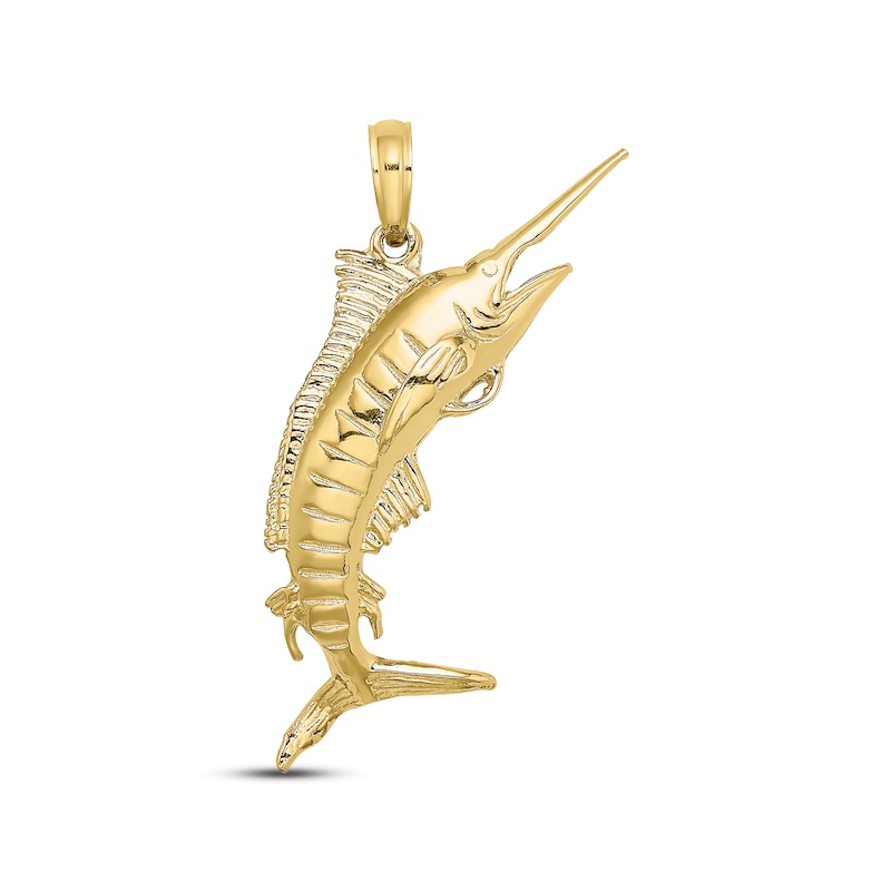Main Image 1 of Men's Blue Marlin Charm 10K Yellow Gold