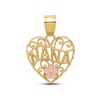 Thumbnail Image 0 of "Nana" Flower Heart Charm 10K Two-Tone Gold