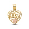 Thumbnail Image 1 of &quot;Nana&quot; Flower Heart Charm 10K Two-Tone Gold