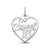 "Sweet 16" Heart Charm 10K White Gold