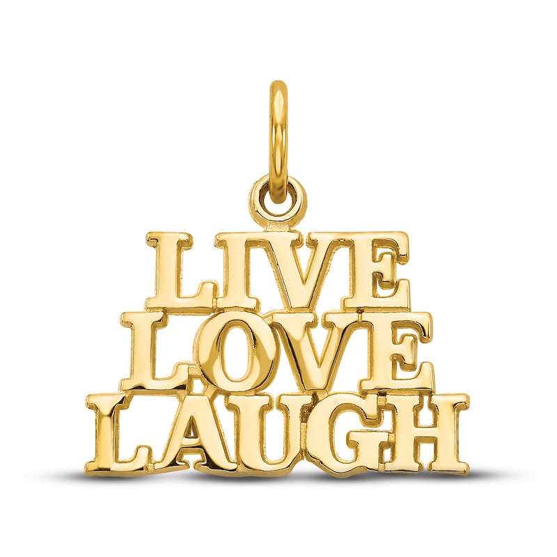 Main Image 1 of &quot;Live Laugh Love&quot; Charm 14K Yellow Gold