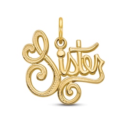 &quot;Sister&quot; Charm 14K Yellow Gold