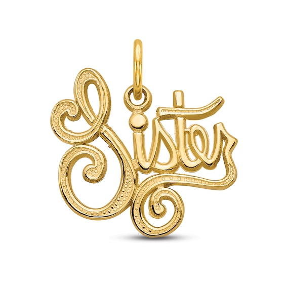 "Sister" Charm 14K Yellow Gold