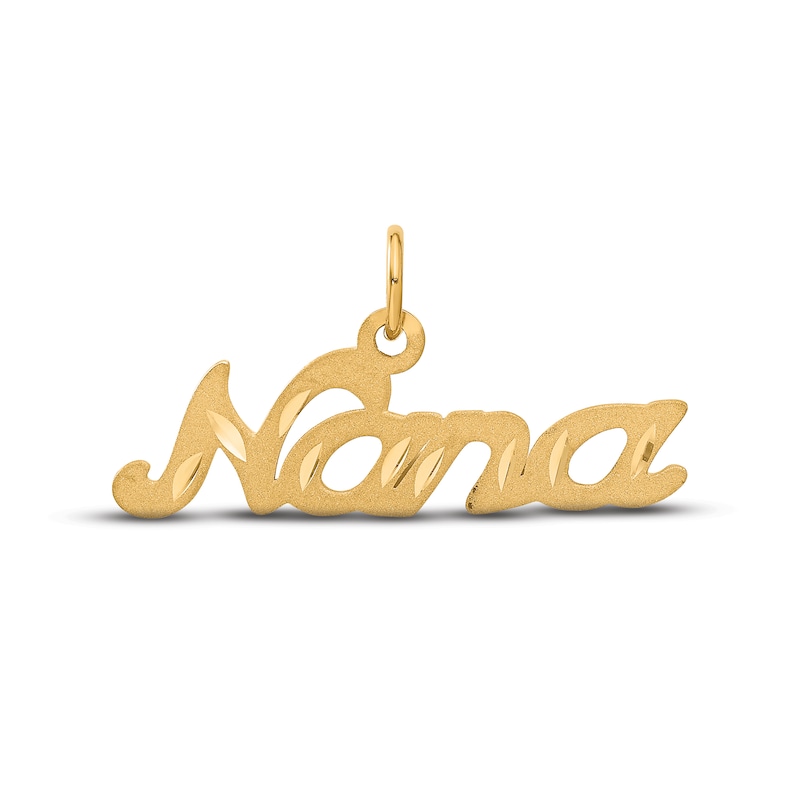 "Nana" Satin Finish Charm 14K Yellow Gold