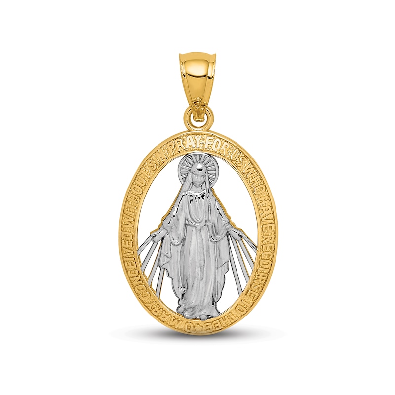 Main Image 1 of Mary Medallion Charm 14K Yellow Gold