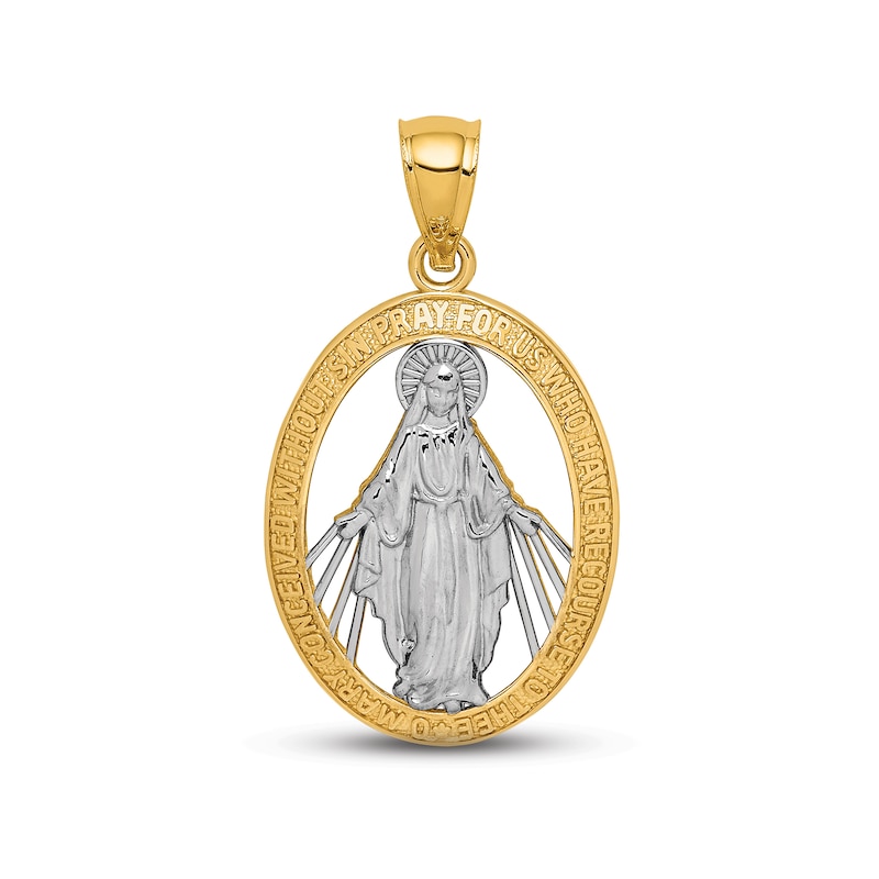 Mary Medallion Charm 14K Yellow Gold