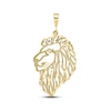Men's Diamond-cut Lion Head Charm 10K Yellow Gold
