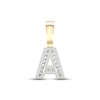 Thumbnail Image 1 of Diamond A Initial Charm 3/8 ct tw Baguette & Round-cut 10K Yellow Gold