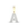 Thumbnail Image 0 of Diamond A Initial Charm 3/8 ct tw Baguette & Round-cut 10K Yellow Gold