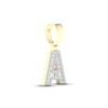 Thumbnail Image 2 of Diamond A Initial Charm 3/8 ct tw Baguette & Round-cut 10K Yellow Gold