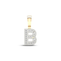 Diamond B Initial Charm 1/2 ct tw Baguette & Round-cut 10K Yellow Gold