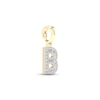 Thumbnail Image 1 of Diamond B Initial Charm 1/2 ct tw Baguette & Round-cut 10K Yellow Gold