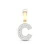 Thumbnail Image 1 of Diamond C Initial Charm 3/8  ct tw Baguette & Round-cut 10K Yellow Gold