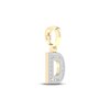 Thumbnail Image 2 of Diamond D Initial Charm 1/2 ct tw Baguette & Round-cut 10K Yellow Gold